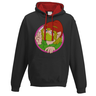 Motiv: Two-Tone Hoodie - Esmeralda mit Maske - bestimme auf Wunsch Details wie Produkt, Grösse, Farbe und Position selbst ! Motiv: Two-Tone Hoodie - Esmeralda mit Maske