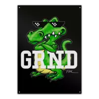 Motiv: Metallschild - Kalle Kroko - bestimme auf Wunsch Details wie Produkt, Grösse, Farbe und Position selbst ! Motiv: Metallschild - Kalle Kroko