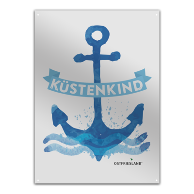 Motiv: Metallschild - Anker Kuestenkind - bestimme auf Wunsch Details wie Produkt, Grösse, Farbe und Position selbst ! Motiv: Metallschild - Anker Kuestenkind