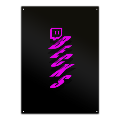Motiv: Metallschild - twitch becks pink - bestimme auf Wunsch Details wie Produkt, Grösse, Farbe und Position selbst ! Motiv: Metallschild - twitch becks pink