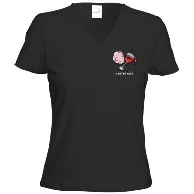 Motiv: T-Shirt Damen V-Neck Classic - Harter Hass - bestimme auf Wunsch Details wie Produkt, Grösse, Farbe und Position selbst ! Motiv: T-Shirt Damen V-Neck Classic - Harter Hass