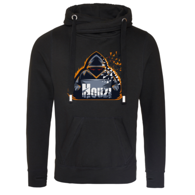 Motiv: Cross Neck Hoodie - houzi_logo - bestimme auf Wunsch Details wie Produkt, Grösse, Farbe und Position selbst ! Motiv: Cross Neck Hoodie - houzi_logo