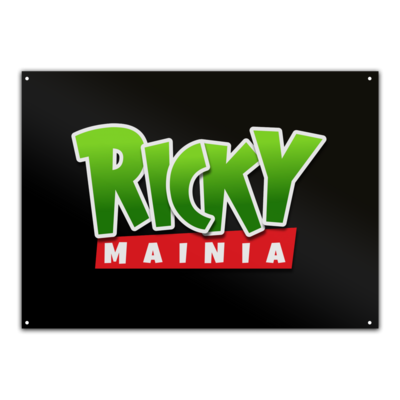 Motiv: Metallschild - Rickymainia Logo - bestimme auf Wunsch Details wie Produkt, Grösse, Farbe und Position selbst ! Motiv: Metallschild - Rickymainia Logo