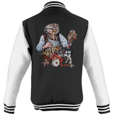 Motiv: College Jacke - Eulenschnitzer - bestimme auf Wunsch Details wie Produkt, Grösse, Farbe und Position selbst ! Motiv: College Jacke - Eulenschnitzer