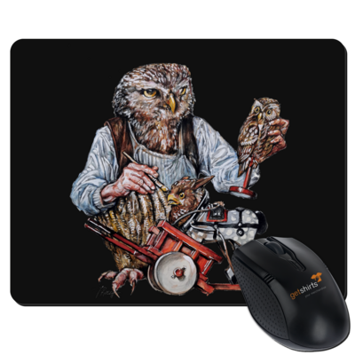 Motiv: Mousepad Textil - Eulenschnitzer - bestimme auf Wunsch Details wie Produkt, Grösse, Farbe und Position selbst ! Motiv: Mousepad Textil - Eulenschnitzer