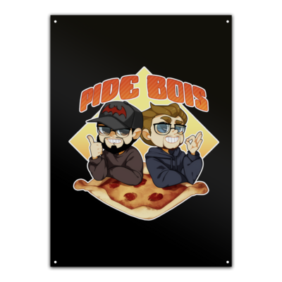 Motiv: Metallschild - Pide Bois Podcast - bestimme auf Wunsch Details wie Produkt, Grösse, Farbe und Position selbst ! Motiv: Metallschild - Pide Bois Podcast