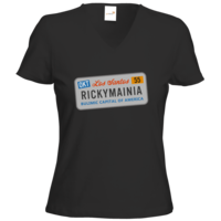 Motiv: T-Shirt Damen V-Neck Classic - Rickymainia Kennzeichen - bestimme auf Wunsch Details wie Produkt, Grösse, Farbe und Position selbst ! Motiv: T-Shirt Damen V-Neck Classic - Rickymainia Kennzeichen