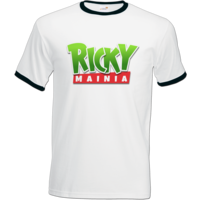 Motiv: T-Shirt Ringer - Rickymainia Logo - bestimme auf Wunsch Details wie Produkt, Grösse, Farbe und Position selbst ! Motiv: T-Shirt Ringer - Rickymainia Logo