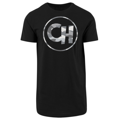 Motiv: Shaped Long Tee - Cheetah Camouflage Logo - bestimme auf Wunsch Details wie Produkt, Grösse, Farbe und Position selbst ! Motiv: Shaped Long Tee - Cheetah Camouflage Logo