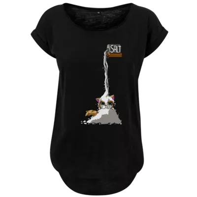 Motiv: Ladies Long Slub Tee - Salzig - bestimme auf Wunsch Details wie Produkt, Grösse, Farbe und Position selbst ! Motiv: Ladies Long Slub Tee - Salzig