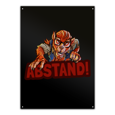 Motiv: Metallschild - Welf - Abstand - bestimme auf Wunsch Details wie Produkt, Grösse, Farbe und Position selbst ! Motiv: Metallschild - Welf - Abstand