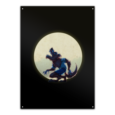 Motiv: Metallschild - Welf - Vollmond - bestimme auf Wunsch Details wie Produkt, Grösse, Farbe und Position selbst ! Motiv: Metallschild - Welf - Vollmond