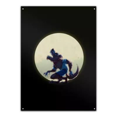 Motiv: Metallschild - Welf - Vollmond - bestimme auf Wunsch Details wie Produkt, Grösse, Farbe und Position selbst ! Motiv: Metallschild - Welf - Vollmond