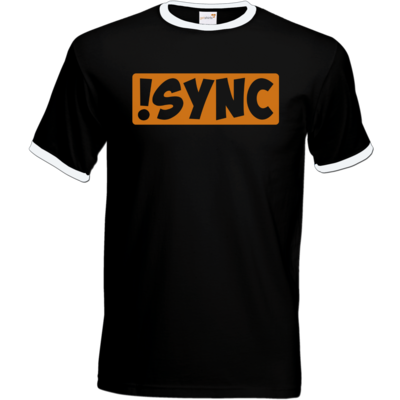 Motiv: T-Shirt Ringer - !sync orange - bestimme auf Wunsch Details wie Produkt, Grösse, Farbe und Position selbst ! Motiv: T-Shirt Ringer - !sync orange