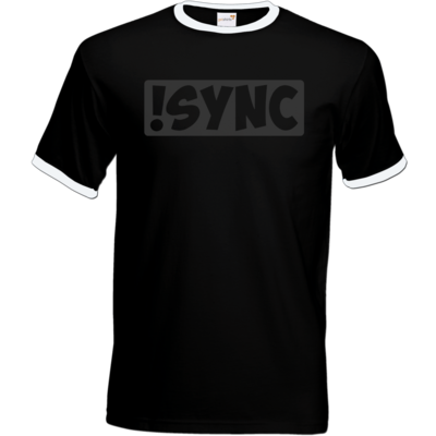 Motiv: T-Shirt Ringer - !sync grey - bestimme auf Wunsch Details wie Produkt, Grösse, Farbe und Position selbst ! Motiv: T-Shirt Ringer - !sync grey