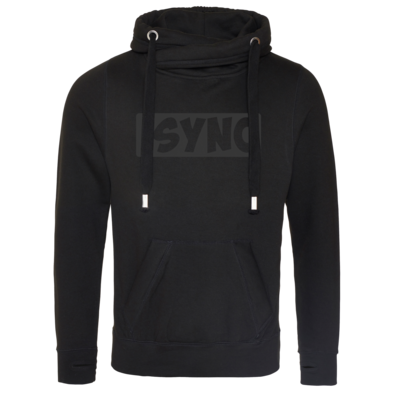 Motiv: Cross Neck Hoodie - !sync grey - bestimme auf Wunsch Details wie Produkt, Grösse, Farbe und Position selbst ! Motiv: Cross Neck Hoodie - !sync grey