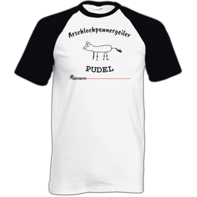 Motiv: TShirt Baseball - Bronkas Pudel - bestimme auf Wunsch Details wie Produkt, Grösse, Farbe und Position selbst ! Motiv: TShirt Baseball - Bronkas Pudel