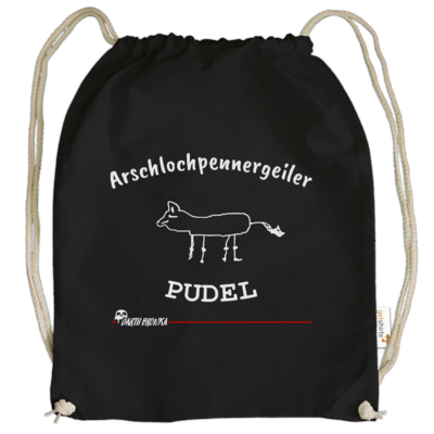 Motiv: Cotton Gymsac - Bronkas Pudel - bestimme auf Wunsch Details wie Produkt, Grösse, Farbe und Position selbst ! Motiv: Cotton Gymsac - Bronkas Pudel