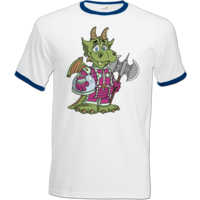 Motiv: T-Shirt Ringer - Space-Dragon - bestimme auf Wunsch Details wie Produkt, Grösse, Farbe und Position selbst ! Motiv: T-Shirt Ringer - Space-Dragon