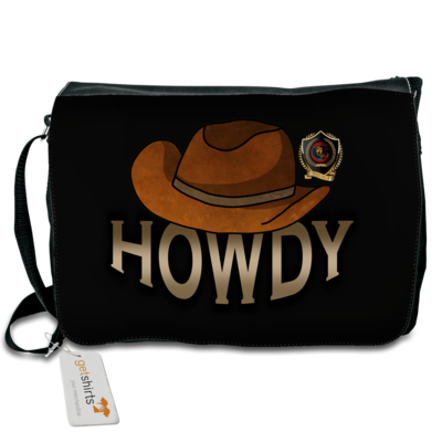 Motiv: Schultertasche - Howdy-Hut - bestimme auf Wunsch Details wie Produkt, Grösse, Farbe und Position selbst ! Motiv: Schultertasche - Howdy-Hut