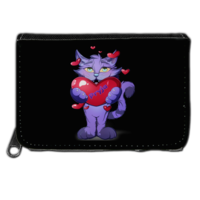 Motiv: Geldboerse - Herzkatze groß - bestimme auf Wunsch Details wie Produkt, Grösse, Farbe und Position selbst ! Motiv: Geldboerse - Herzkatze groß
