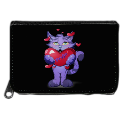 Motiv: Geldboerse - Herzkatze groß - bestimme auf Wunsch Details wie Produkt, Grösse, Farbe und Position selbst ! Motiv: Geldboerse - Herzkatze groß