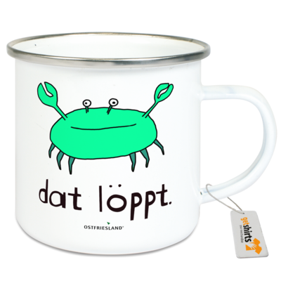 Motiv: Emaille-Tasse - dat löppt. gruen