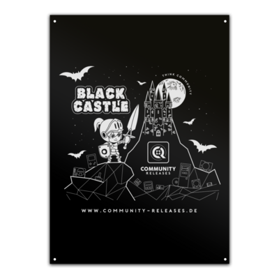 Motiv: Metallschild - Black Castle - bestimme auf Wunsch Details wie Produkt, Grösse, Farbe und Position selbst ! Motiv: Metallschild - Black Castle