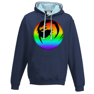 Motiv: Two-Tone Hoodie - Drabu Rainbow Logo - bestimme auf Wunsch Details wie Produkt, Grösse, Farbe und Position selbst ! Motiv: Two-Tone Hoodie - Drabu Rainbow Logo