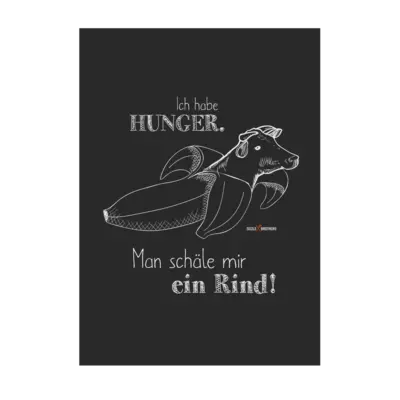 Motiv: Poster A1 - SizzleBrothers - Grillen - Hunger Rind schälen - bestimme auf Wunsch Details wie Produkt, Grösse, Farbe und Position selbst ! Motiv: Poster A1 - SizzleBrothers - Grillen - Hunger Rind schälen