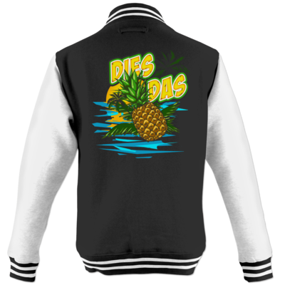 Motiv: College Jacke - DiesDasAnanas - bestimme auf Wunsch Details wie Produkt, Grösse, Farbe und Position selbst ! Motiv: College Jacke - DiesDasAnanas