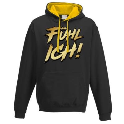 Motiv: Two-Tone Hoodie - Fühl Ich! - bestimme auf Wunsch Details wie Produkt, Grösse, Farbe und Position selbst ! Motiv: Two-Tone Hoodie - Fühl Ich!