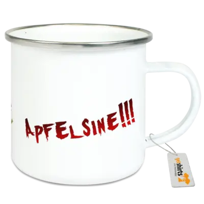 Motiv: Emaille-Tasse - Apfelsine Tasse 