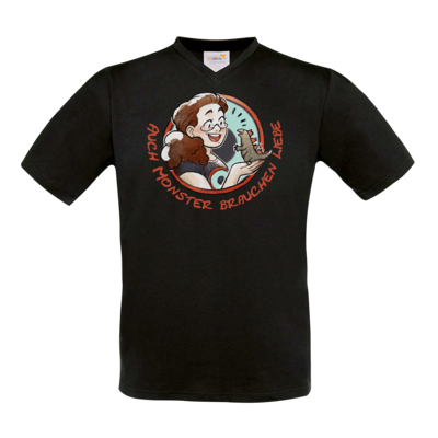 Motiv: T-Shirt V-Neck FAIR WEAR - Monster-Liebe-2 - bestimme auf Wunsch Details wie Produkt, Grösse, Farbe und Position selbst ! Motiv: T-Shirt V-Neck FAIR WEAR - Monster-Liebe-2