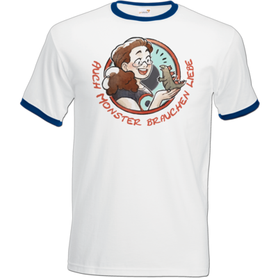 Motiv: T-Shirt Ringer - Monster-Liebe-2 - bestimme auf Wunsch Details wie Produkt, Grösse, Farbe und Position selbst ! Motiv: T-Shirt Ringer - Monster-Liebe-2