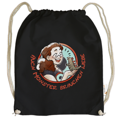 Motiv: Cotton Gymsac - Monster-Liebe-2 - bestimme auf Wunsch Details wie Produkt, Grösse, Farbe und Position selbst ! Motiv: Cotton Gymsac - Monster-Liebe-2