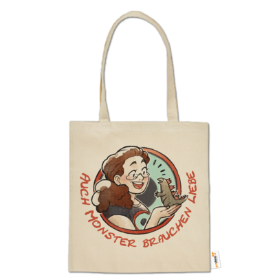 Motiv: Baumwolltasche - Monster-Liebe-2 - bestimme auf Wunsch Details wie Produkt, Grösse, Farbe und Position selbst ! Motiv: Baumwolltasche - Monster-Liebe-2