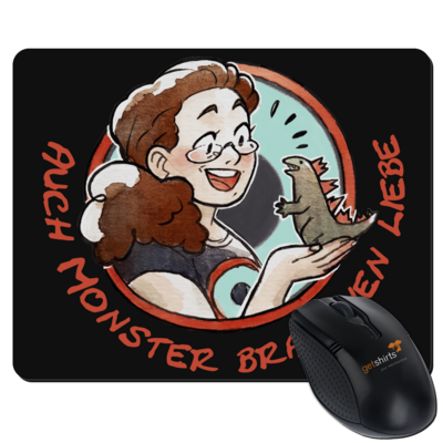 Motiv: Mousepad Textil - Monster-Liebe-2 - bestimme auf Wunsch Details wie Produkt, Grösse, Farbe und Position selbst ! Motiv: Mousepad Textil - Monster-Liebe-2