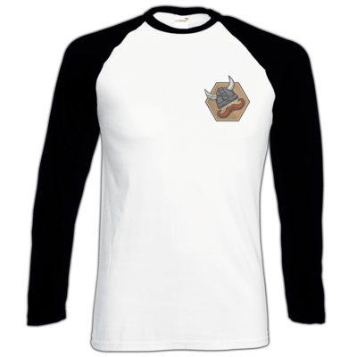 Motiv: Longsleeve Baseball T - Die Alriks Logo - bestimme auf Wunsch Details wie Produkt, Grösse, Farbe und Position selbst ! Motiv: Longsleeve Baseball T - Die Alriks Logo