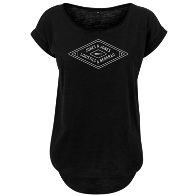Motiv: Ladies Long Slub Tee - Jones & Jones L&B Patch - bestimme auf Wunsch Details wie Produkt, Grösse, Farbe und Position selbst ! Motiv: Ladies Long Slub Tee - Jones & Jones L&B Patch
