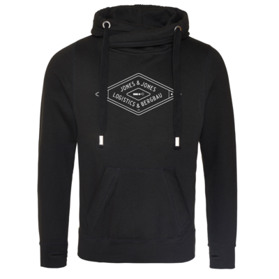 Motiv: Cross Neck Hoodie - Jones & Jones L&B Patch - bestimme auf Wunsch Details wie Produkt, Grösse, Farbe und Position selbst ! Motiv: Cross Neck Hoodie - Jones & Jones L&B Patch