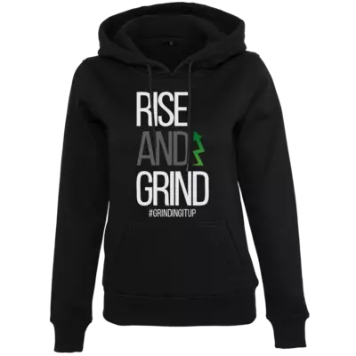 Motiv: Womens Heavy Hoody - grindingitup - rise and grind - bestimme auf Wunsch Details wie Produkt, Grösse, Farbe und Position selbst ! Motiv: Womens Heavy Hoody - grindingitup - rise and grind