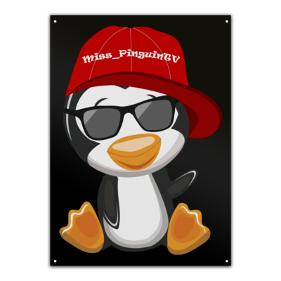 Motiv: Metallschild - Miss_PinguinTV - bestimme auf Wunsch Details wie Produkt, Grösse, Farbe und Position selbst ! Motiv: Metallschild - Miss_PinguinTV