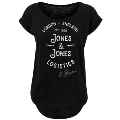 Motiv: Ladies Long Slub Tee - Jones & Jones L&B - bestimme auf Wunsch Details wie Produkt, Grösse, Farbe und Position selbst ! Motiv: Ladies Long Slub Tee - Jones & Jones L&B