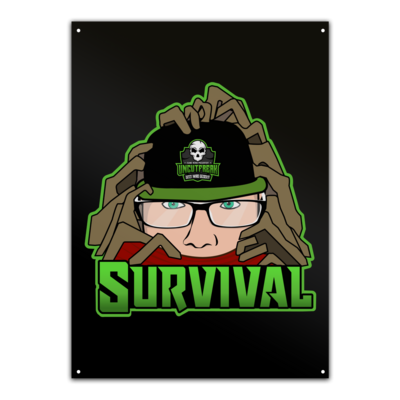 Motiv: Metallschild - Survival - bestimme auf Wunsch Details wie Produkt, Grösse, Farbe und Position selbst ! Motiv: Metallschild - Survival