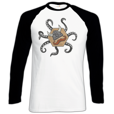 Motiv: Longsleeve Baseball T - Logo & Tentakel - bestimme auf Wunsch Details wie Produkt, Grösse, Farbe und Position selbst ! Motiv: Longsleeve Baseball T - Logo & Tentakel