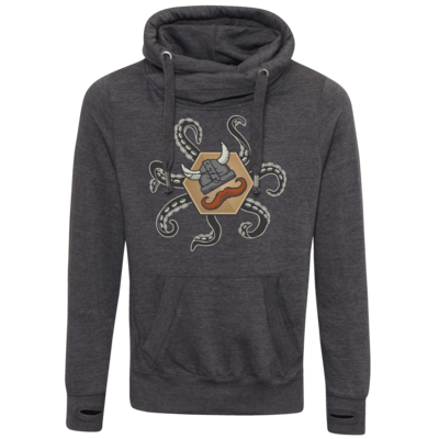 Motiv: Cross Neck Hoodie - Logo & Tentakel - bestimme auf Wunsch Details wie Produkt, Grösse, Farbe und Position selbst ! Motiv: Cross Neck Hoodie - Logo & Tentakel