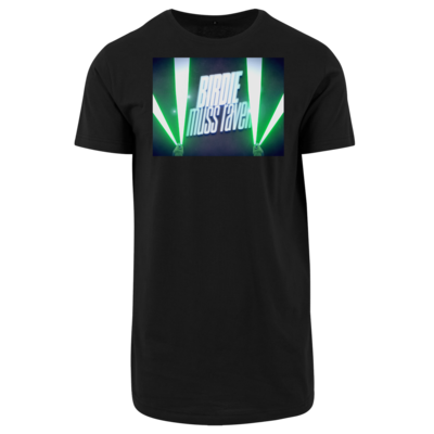 Motiv: Shaped Long Tee - Birdie muss raven - bestimme auf Wunsch Details wie Produkt, Grösse, Farbe und Position selbst ! Motiv: Shaped Long Tee - Birdie muss raven