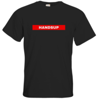 Motiv: T-Shirt Premium FAIR WEAR - HandsUp - Rot - bestimme auf Wunsch Details wie Produkt, Grösse, Farbe und Position selbst ! Motiv: T-Shirt Premium FAIR WEAR - HandsUp - Rot