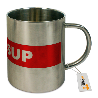 Motiv: Tasse Edelstahl - HandsUp - Rot